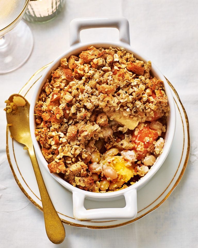 Confit parsnip and carrot crumble