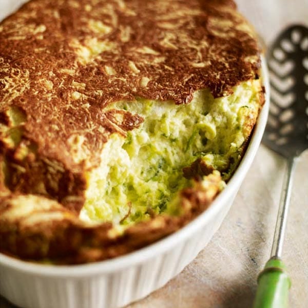 Courgette and berkswell cheese soufflé