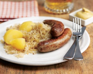 German recipes - Bratwurst and Sauerkraut